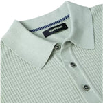 Remus - Slim Fit Micro Braid Polo in Pale Green