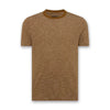 Remus - Tapered Fit Cotton-Linen T-Shirt in Brown