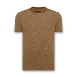 Remus - Tapered Fit Cotton-Linen T-Shirt in Brown