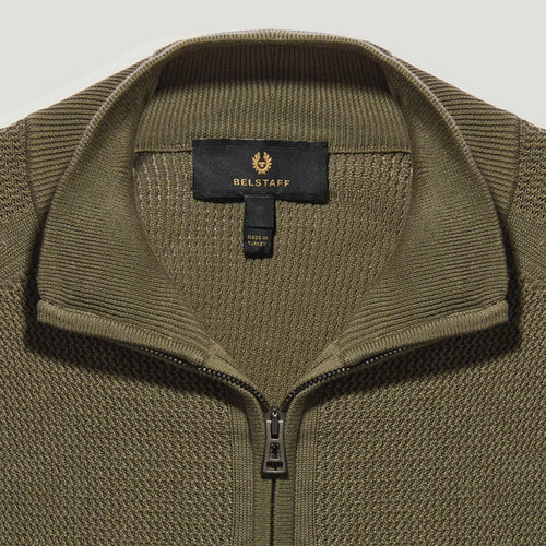 Belstaff - Guide Quarter Zip Sweater in Surplus Green