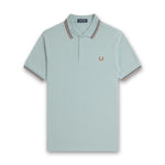 Fred Perry - Twin Tipped Polo in Silver Blue/Tennis Blue/Cinamon - Nigel Clare