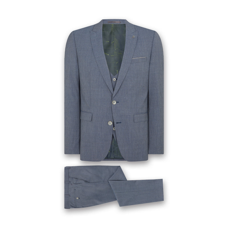 Remus - Mario Slim 3 Piece Suit in Blue - Nigel Clare