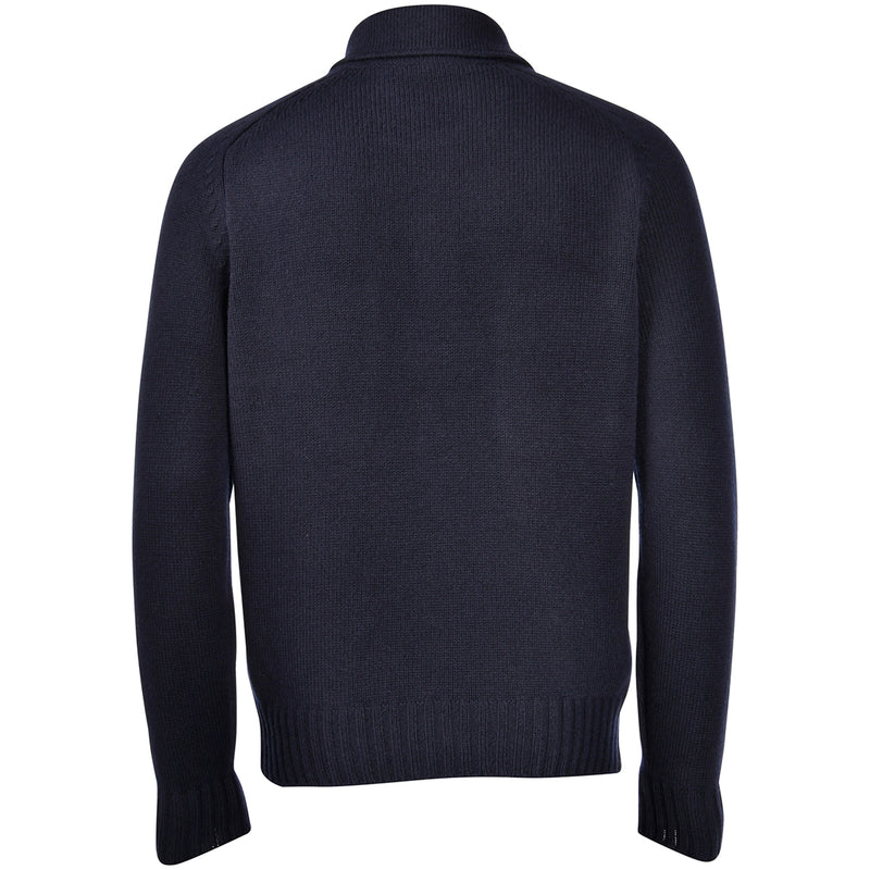 Gran Sasso - Button Through Knitted Jacket in Navy