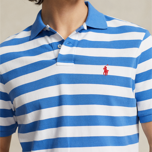 Ralph Lauren - Custom Slim Fit Striped Polo Shirt in Blue/White