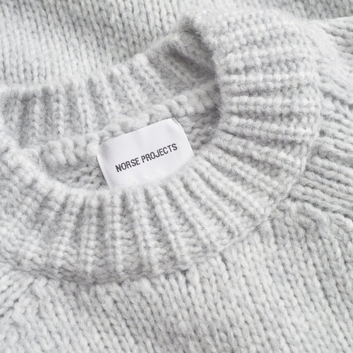 Norse Projects - Birger Wool Raglan Jumper in Light Grey Melange - Nigel Clare