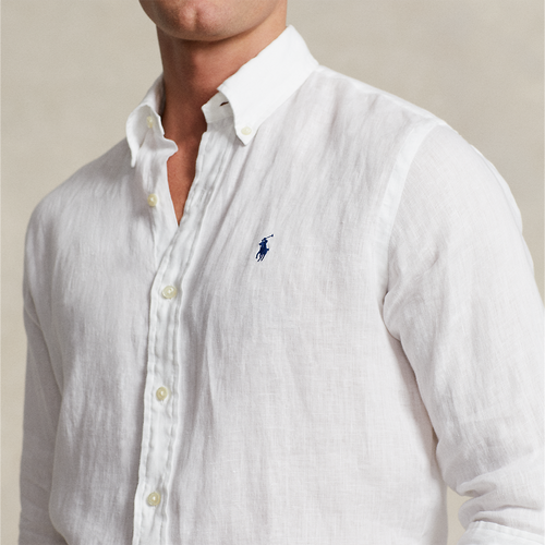 Ralph Lauren - Custom Fit Linen Shirt in White - Nigel Clare