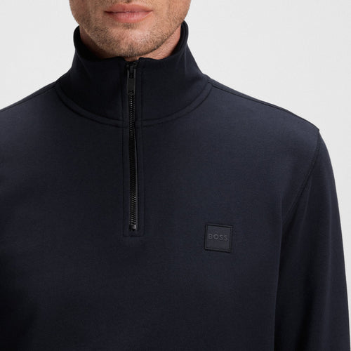 Boss Orange - Zetrust Zip Neck Sweatshirt in Dark Blue