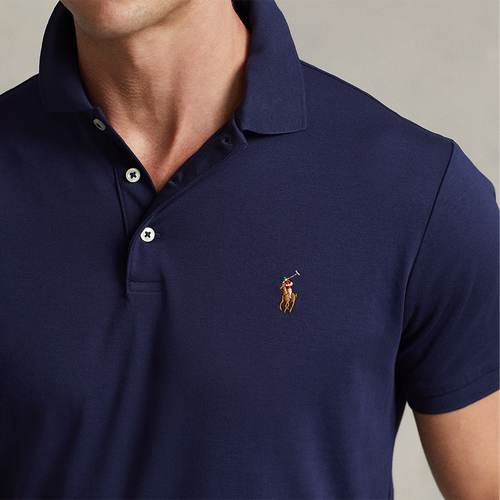 Ralph Lauren - Custom Slim Fit Soft Cotton Polo Shirt in Navy - Nigel Clare