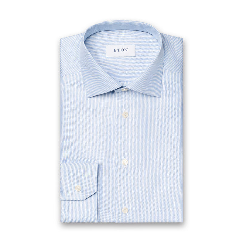 Eton - Contemporary Fit Striped Shirt in White/Blue