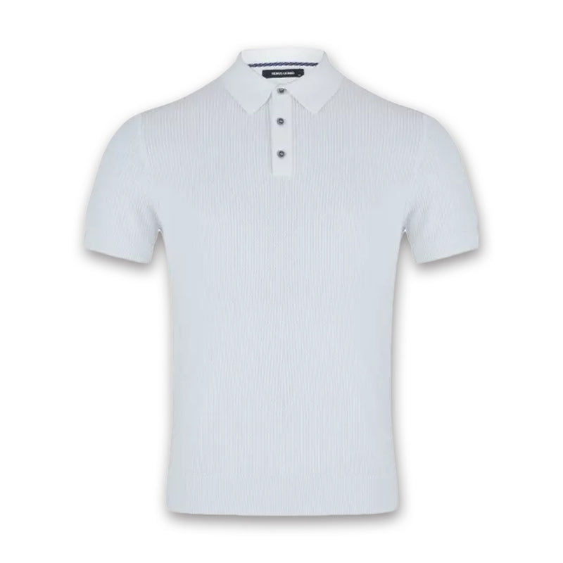 Remus - Slim Fit Micro Braid Polo in White