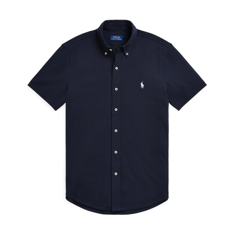 Ralph Lauren - Featherweight Mesh SS Shirt in Navy - Nigel Clare