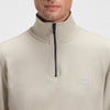 Boss Orange - Zetrust Zip Neck Sweatshirt in Light Beige