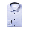 Eton - Contemporary Fit Paisley Trim Shirt in Blue - Nigel Clare