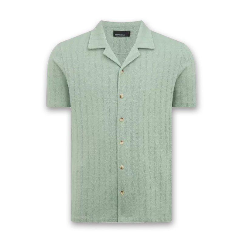 Remus - Relaxed Fit Cuban Collar Shirt in Green