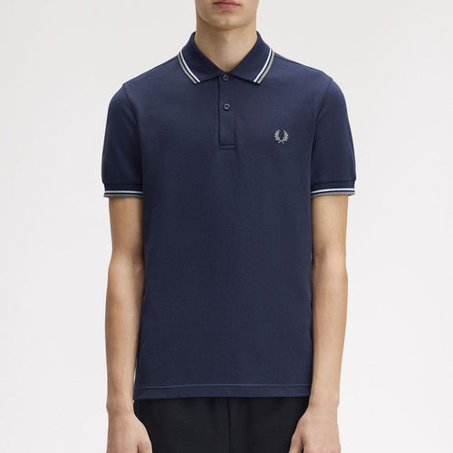 Fred Perry - Twin Tipped Polo in Dark Airforce