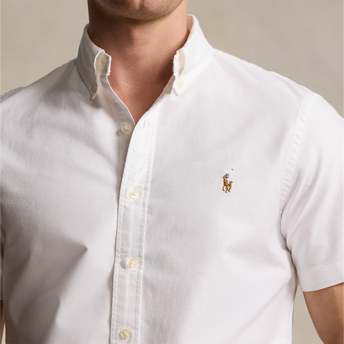 Ralph Lauren - Custom Fit SS Oxford Shirt in White - Nigel Clare