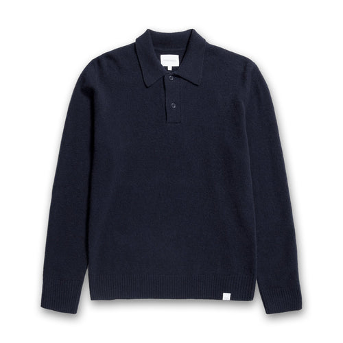 Norse Projects - Merino Lambswool Polo in Dark Navy - Nigel Clare
