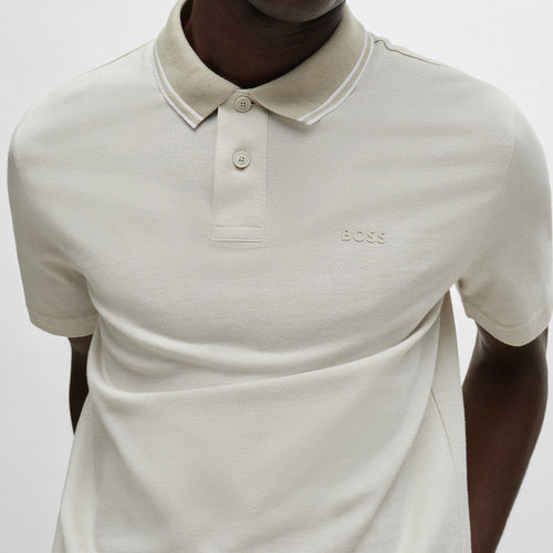 Boss - PeoxfordNew Relaxed Fit Polo in Natural