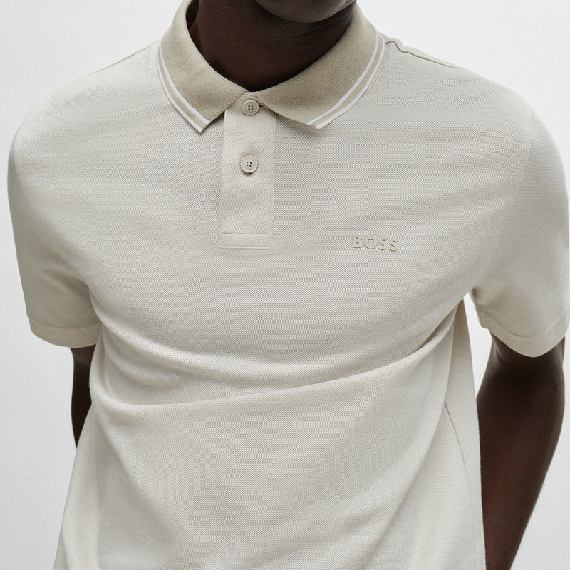 Boss - PeoxfordNew Relaxed Fit Polo in Natural