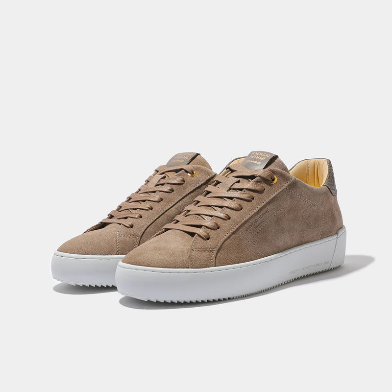 Android Homme - Zuma Suede Trainers in Taupe - Nigel Clare