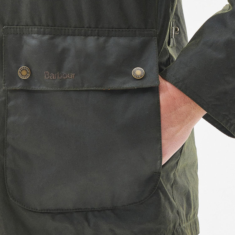 Barbour - Bedale Short Hooded Wax Jacket in Fern - Nigel Clare