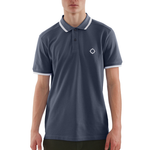 MA.STRUM - Block Tipped Polo in Ink Navy - Nigel Clare