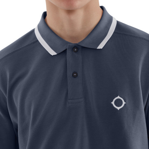 MA.STRUM - Block Tipped Polo in Ink Navy - Nigel Clare