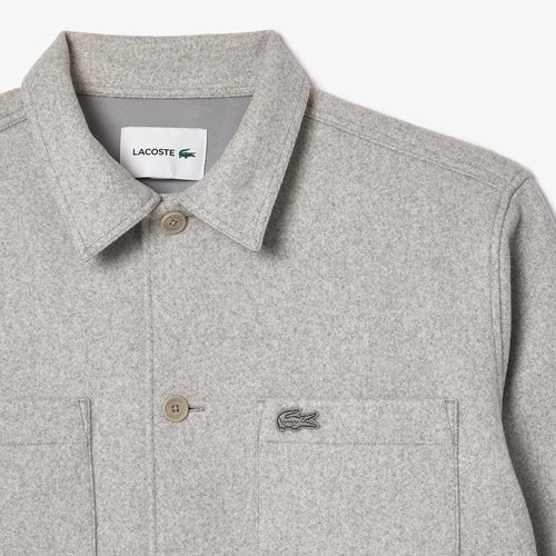 Lacoste - Oversized Flannel Overshirt in Grey