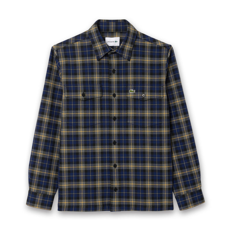 Lacoste - Oversized Check Overshirt in Navy