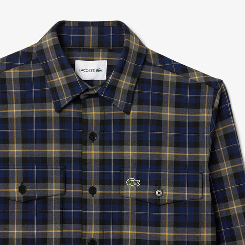 Lacoste - Oversized Check Overshirt in Navy