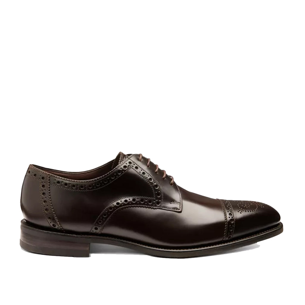 Loake - Eldon Derby Semi Brogue in Dark Brown - Nigel Clare