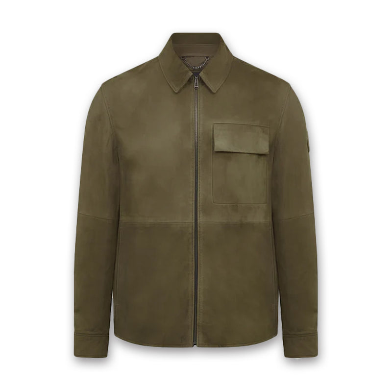 Belstaff - Frame Suede Overshirt in Army Olive