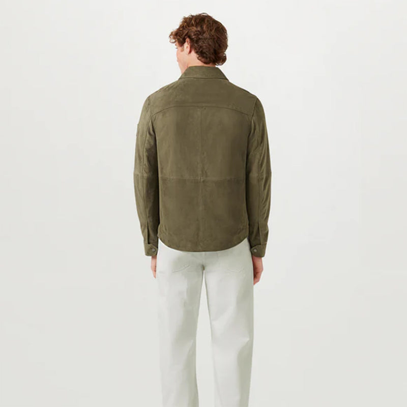 Belstaff - Frame Suede Overshirt in Army Olive