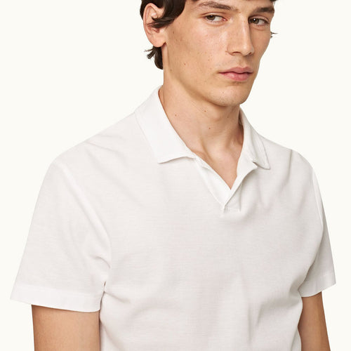 Orlebar Brown - Felix Polo Shirt in White - Nigel Clare