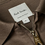 Paul Smith - 'Signature Stripe' Trim Zip Polo Shirt in Taupe - Nigel Clare