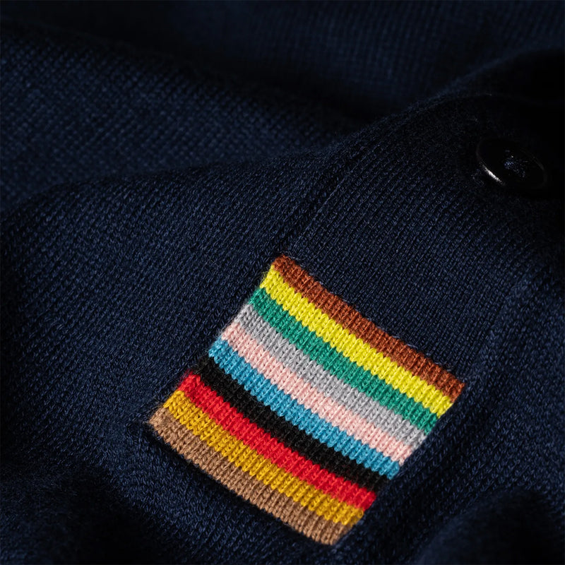 Paul Smith - 'Signature Stripe' Trim Polo Shirt in Navy - Nigel Clare