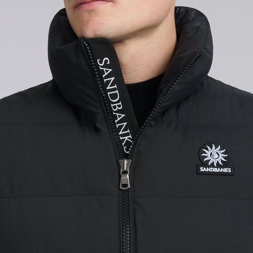 Sandbanks - Clifftop Zip Pocket Gilet in Black
