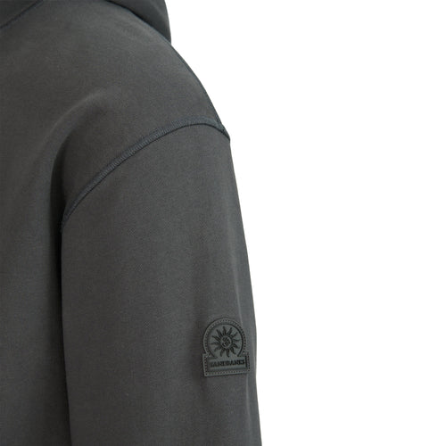 Sandbanks - Raised Rubber Logo Hoodie in Anthracite
