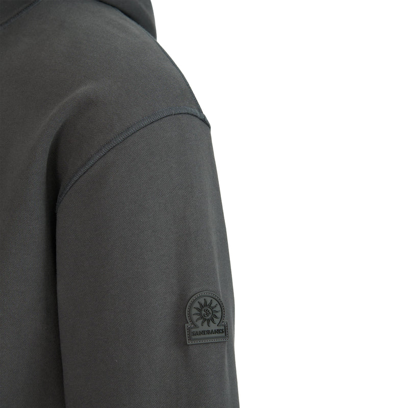 Sandbanks - Raised Rubber Logo Hoodie in Anthracite