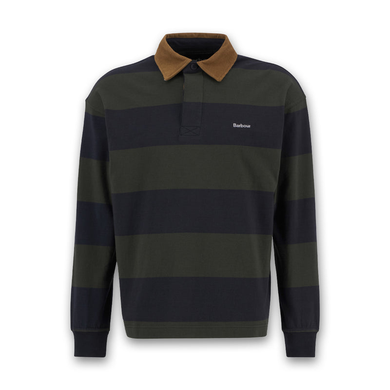 Barbour - Newclose Rugby Shirt in Olive/Black