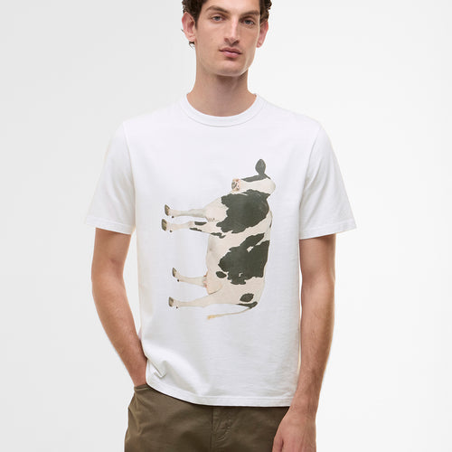 Paul Smith loves Barbour - Cow Print T-Shirt in White