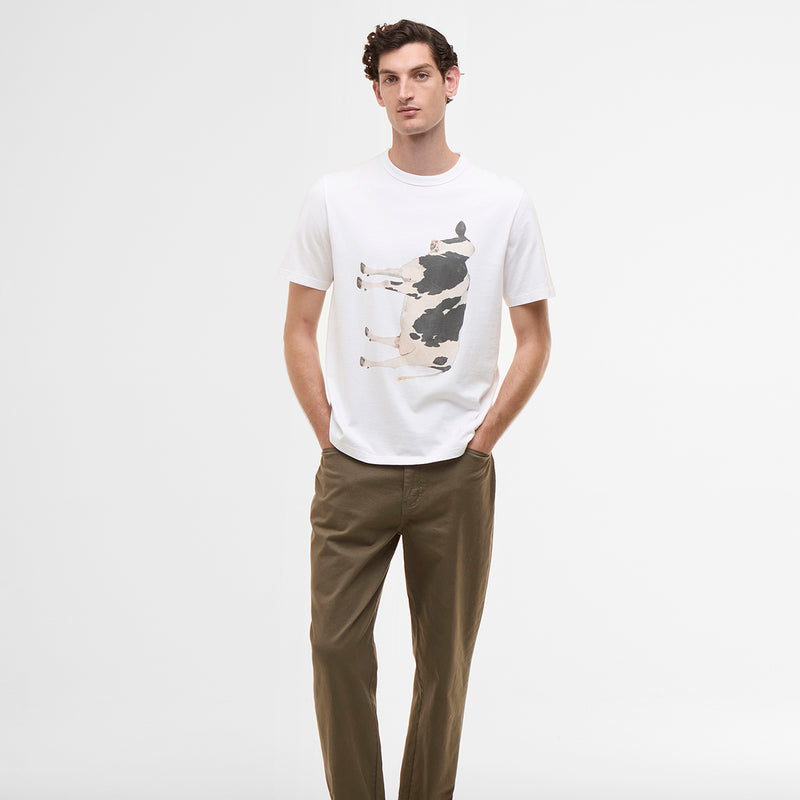 Paul Smith loves Barbour - Cow Print T-Shirt in White