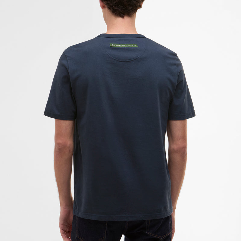 Paul Smith loves Barbour - Wax Tin Print T-Shirt in Navy
