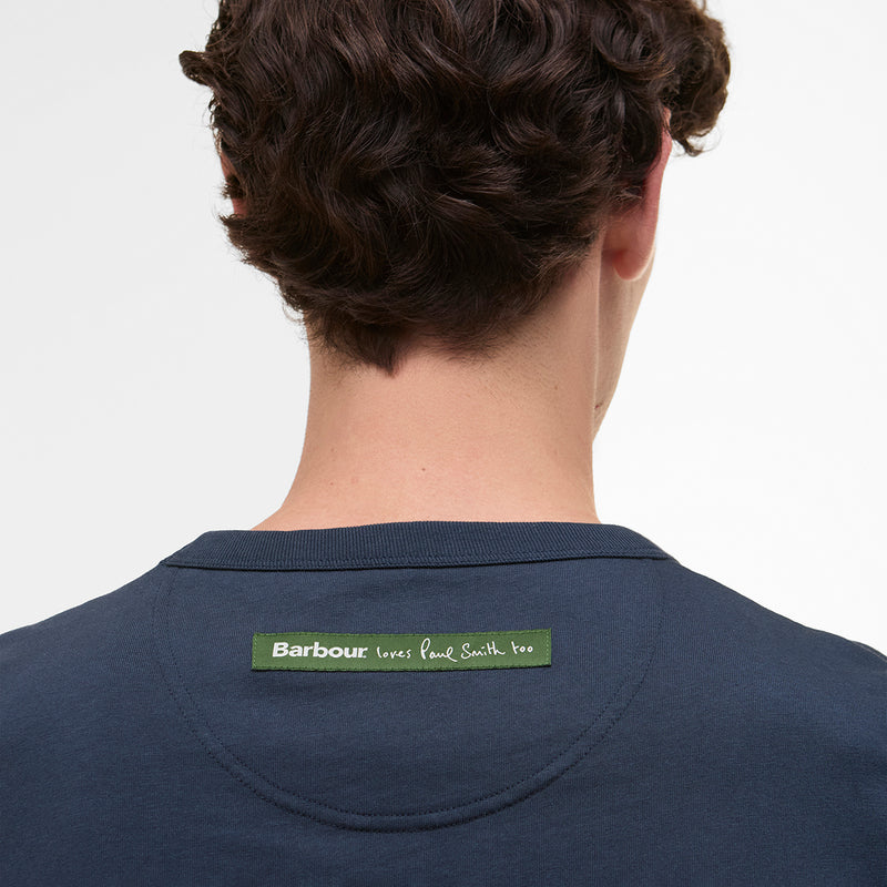 Paul Smith loves Barbour - Wax Tin Print T-Shirt in Navy
