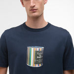 Paul Smith loves Barbour - Wax Tin Print T-Shirt in Navy