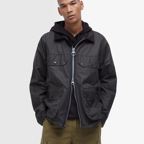 Barbour - Re-Engineered Short Bedale Waxed Jacket in Charcoal