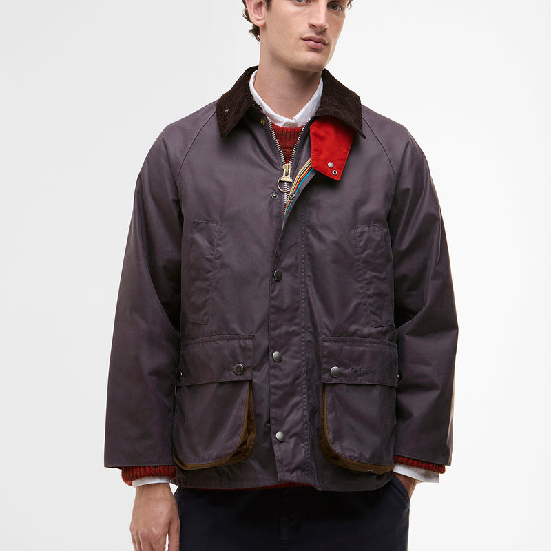 Paul Smith loves Barbour - Grey/Lilac Oversize Bedale Wax Jacket