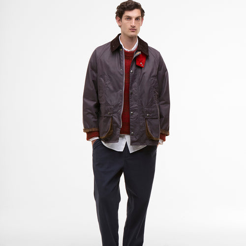 Paul Smith loves Barbour - Grey/Lilac Oversize Bedale Wax Jacket
