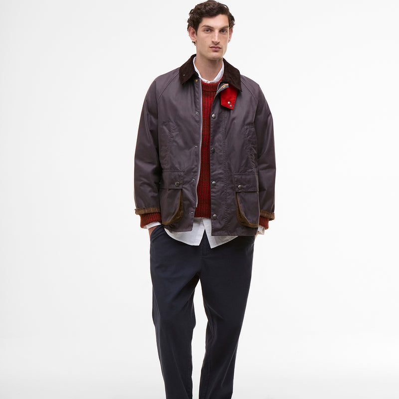 Paul Smith loves Barbour - Grey/Lilac Oversize Bedale Wax Jacket
