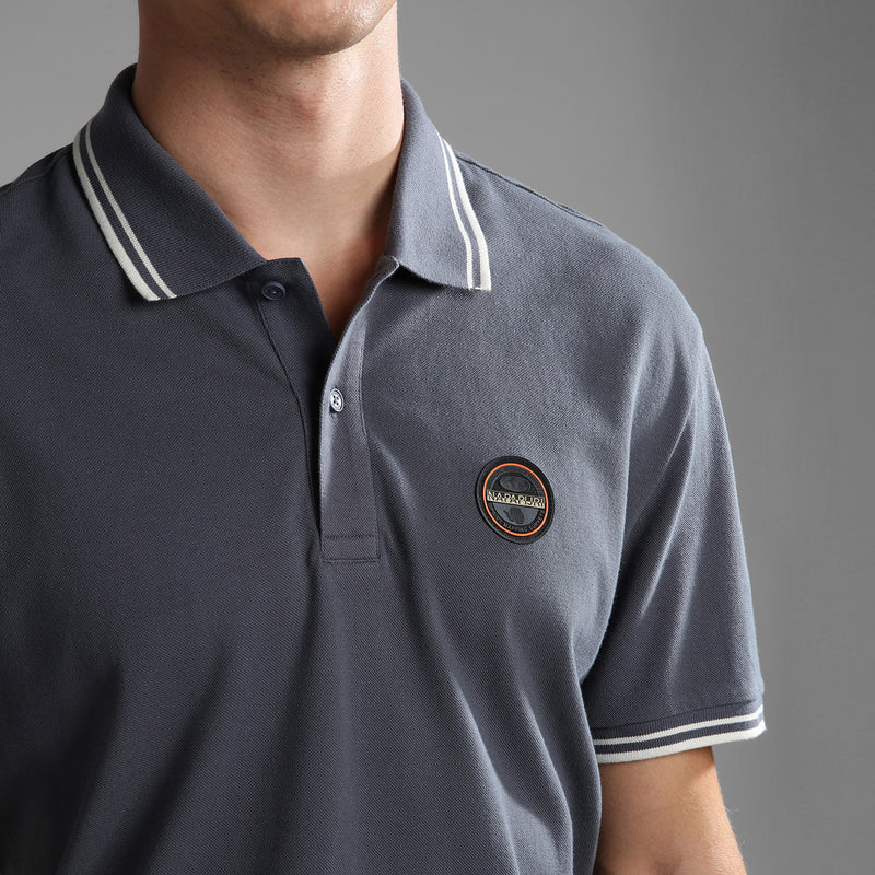 Napapijri - E-Macas SS Polo Shirt in Blu Grisail - Nigel Clare